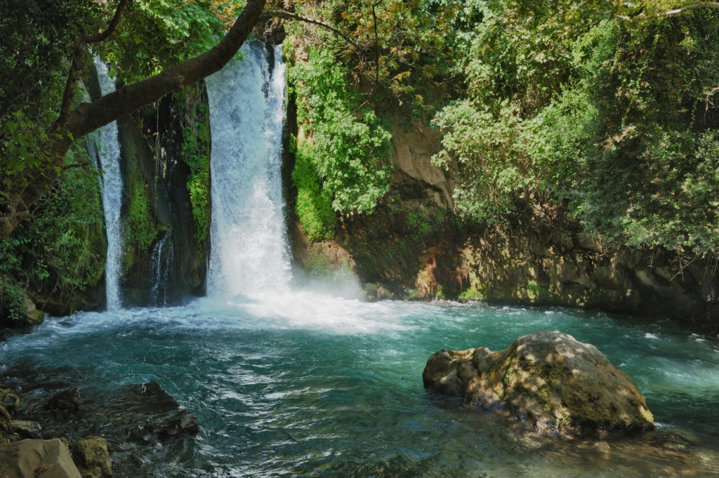 Waterfall in the Banias Nature Reserve in northern Israel